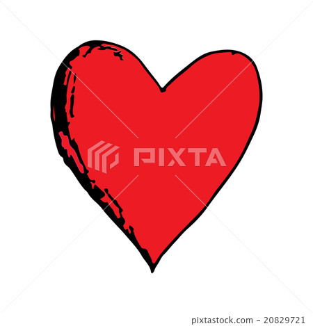 Red love heart doodle hand drawing vector Red love heart doodle hand drawing vector 20829721