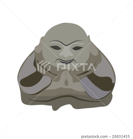 Buddha vector gray smile. 20831455
