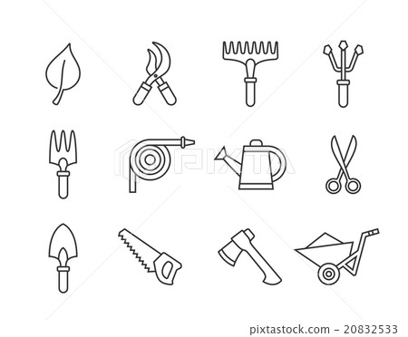 Gardening tools icons 20832533