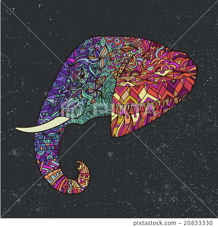 Vector hand drawn colorful tribal ornate decorated 20833330