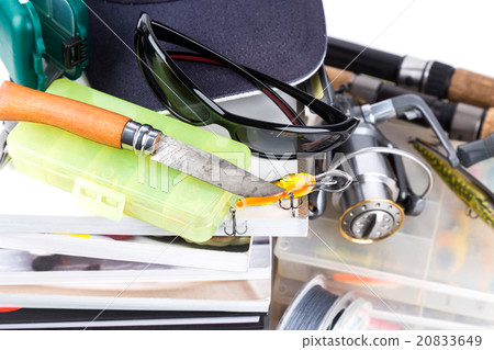 fishing tackles and baits with cap on books fishing tackles and baits with cap on books 20833649