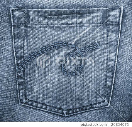 Black jeans fabric with pocket as background 20834075