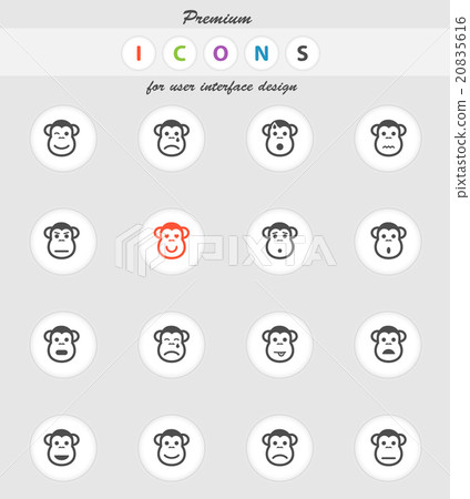 Monkey emotions simply icons Monkey emotions simply icons 20835616