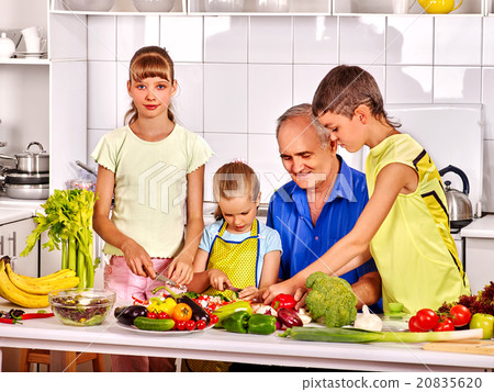 Family cooking at kitchen. Family cooking at kitchen. 20835620