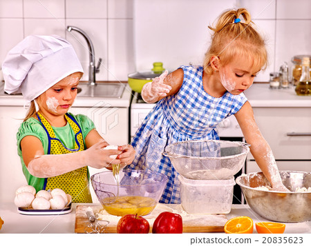 Children breakfast at kitchen Children breakfast at kitchen 20835623