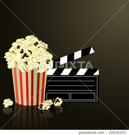 Popcorn and movie  clapper board 20836255