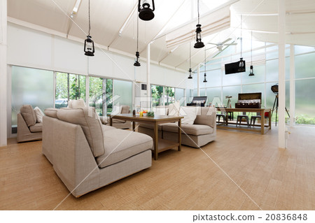 A white interior with sofa on the living Room A white interior with sofa on the living Room 20836848