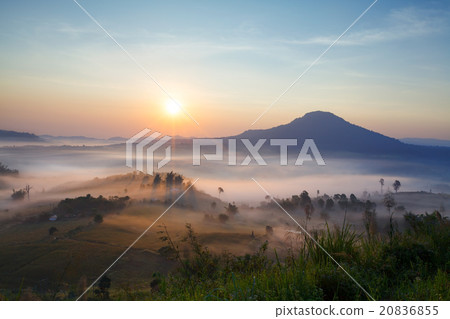 Misty morning sunrise in Khao Takhian Ngo Misty morning sunrise in Khao Takhian Ngo 20836855