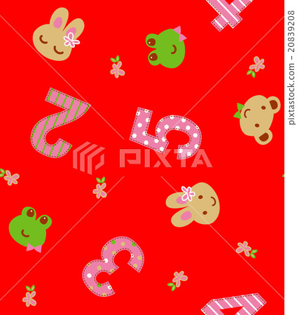 Cute animals and numbers seamless pattern / vector full pattern design 20839208
