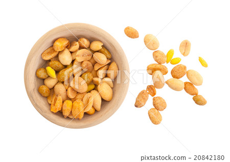 Fresh mixed salted nuts in a bowl, peanut mix 20842180