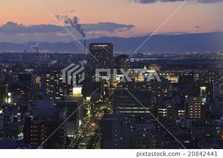 Sak市,大阪縣街道的夜視圖 Sak市,大阪縣街道的夜視圖 20842441