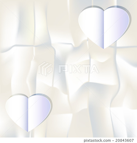 White paper heart on white paper background White paper heart on white paper background 20843607