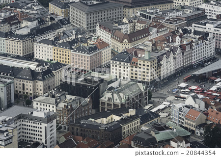Aerial view of Bergen city in Norway  20844354