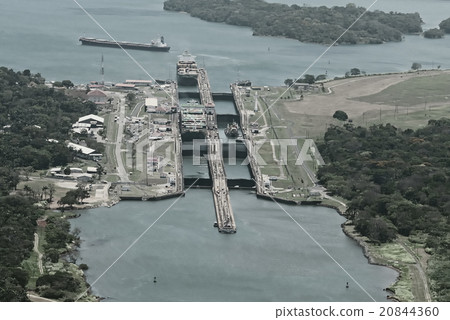 Cargo ships passing through Gatun Locks Cargo ships passing through Gatun Locks 20844360
