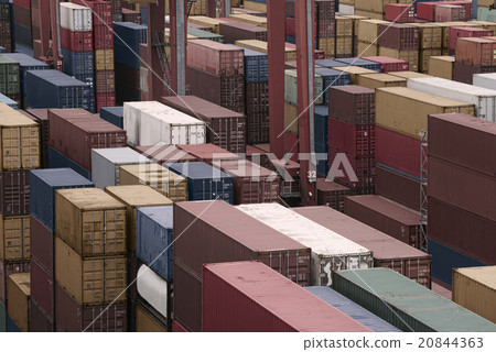 Containers in a Cargo freight Shipyard Containers in a Cargo freight Shipyard 20844363