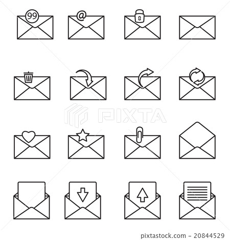 Mail icons,  thin line design 20844529