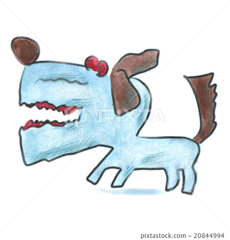 Blue dog cartoon watercolor isolated Blue dog cartoon watercolor isolated 20844994