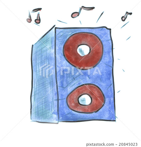 blue watercolor cartoon music speaker isolated blue watercolor cartoon music speaker isolated 20845023