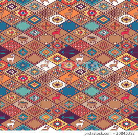Seamless colorful navajo pattern with rhombus 20846352