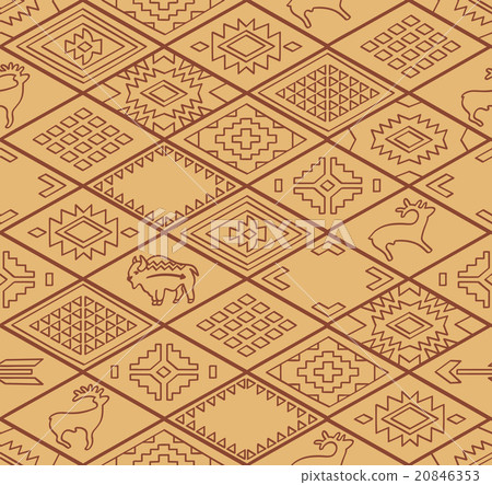 Seamless navajo pattern with rhombus. Line vector 20846353