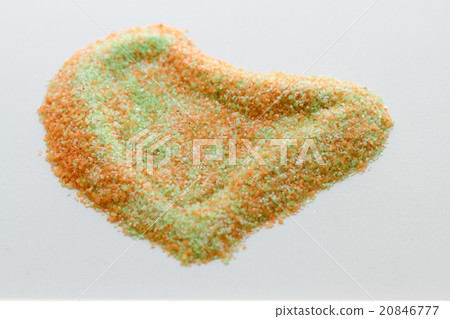 An imperfect shape of heart made by color sand An imperfect shape of heart made by color sand 20846777