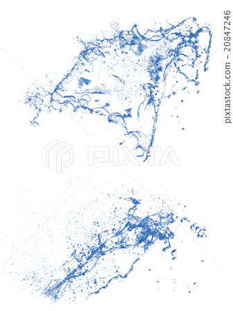 blue swirling water splash isolated on white back blue swirling water splash isolated on white back 20847246