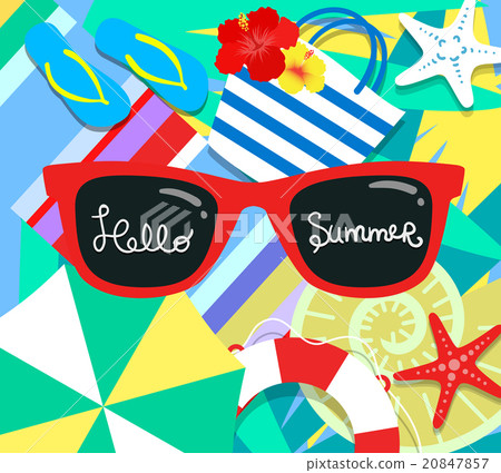 Vector summer background with holiday elements  20847857