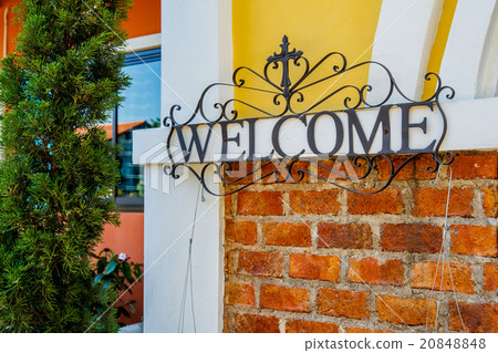 Welcome sign made of steel Welcome sign made of steel 20848848