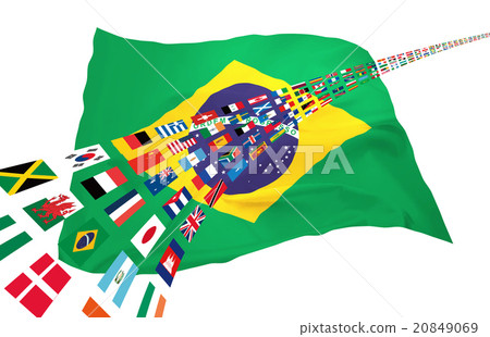 Brazilian flag and world arch Brazilian flag and world arch 20849069