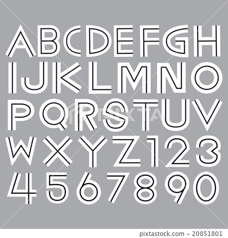 Alphabet fonts and numbers - Stock Illustration [20851801] - PIXTA