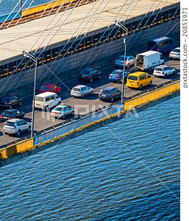 Traffic jam on a bridge Traffic jam on a bridge 20851971