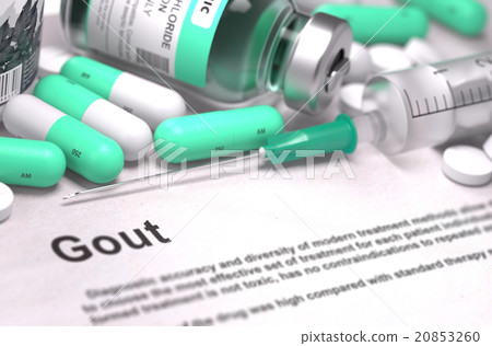 Diagnosis - Gout. Medical Concept with Blurred Diagnosis - Gout. Medical Concept with Blurred 20853260