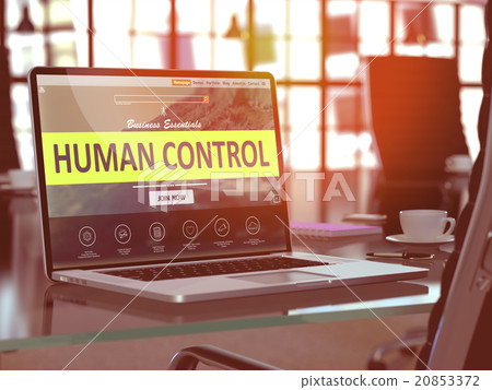 Human Control Concept on Laptop Screen. 20853372