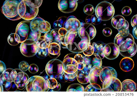 soap bubbles on black background soap bubbles on black background 20853476