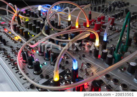 analog synthesizer lights on music equipment 20853501