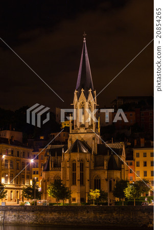 The Church Saint George in Lyon, France at night The Church Saint George in Lyon, France at night 20854265