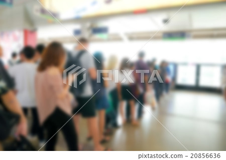 Abstract blur people on subway train 20856636