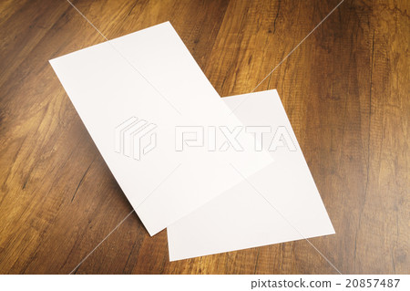 White template paper on wood texture White template paper on wood texture 20857487