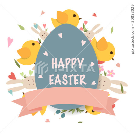 Happy easter cards with Easter eggs. Vector illustration. Happy easter cards with Easter eggs. Vector illustration. 20858029