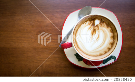Hot art Latte Coffee in the table 20858450