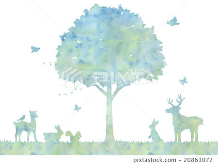 Illustration of trees and animals 20861072