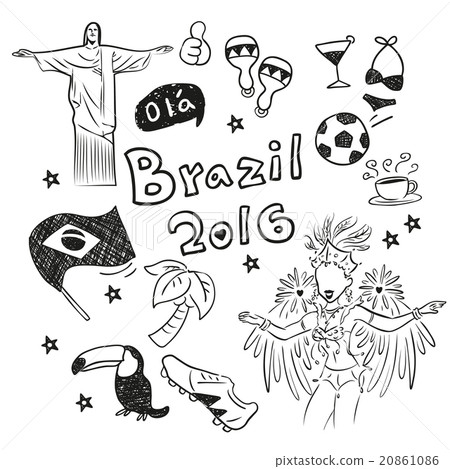 hand doodle Brazil element 20861086
