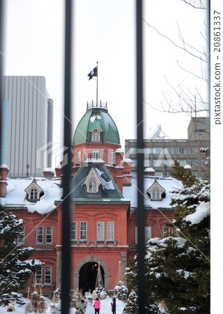 Hokkaido Prefectural Government Office in winter through the fence Hokkaido Trip Hokkaido Prefectural Government Office in winter through the fence Hokkaido Trip 20861337
