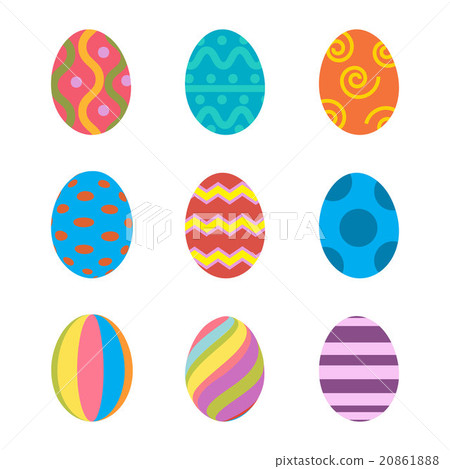 Easter eggs vector icons flat style. Easter eggs vector icons flat style. 20861888