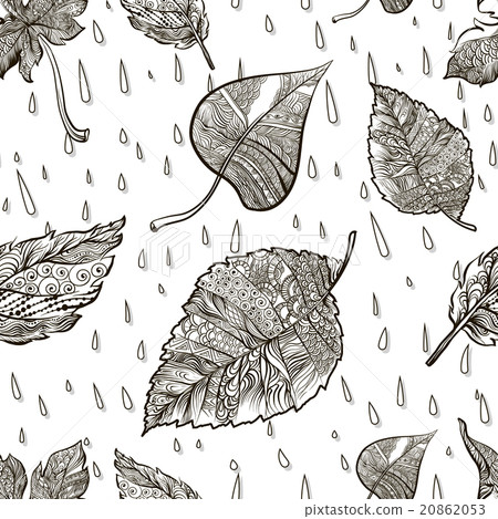 Seamless vector background black and white doodle 20862053