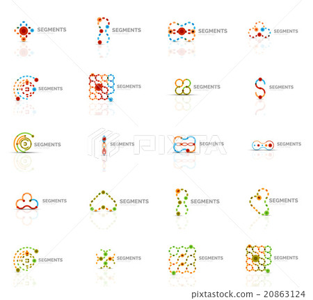 Set of linear abstract logos. Swirl, circle Set of linear abstract logos. Swirl, circle 20863124