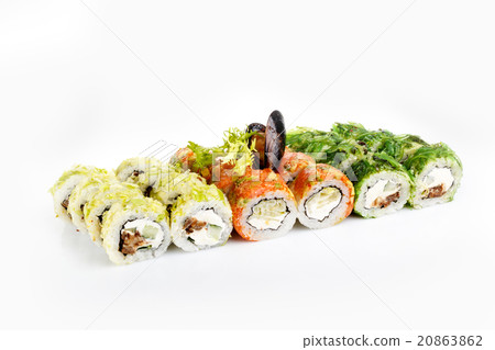 Sushi set on white background Sushi set on white background 20863862