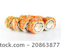 Not typical sushi roll on white background 20863877