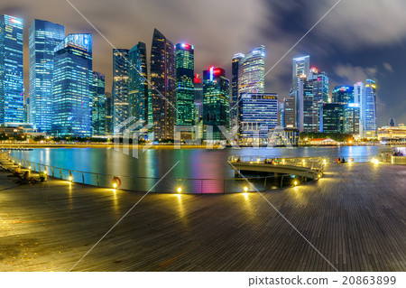 Landscape of the Singapore financial district  20863899