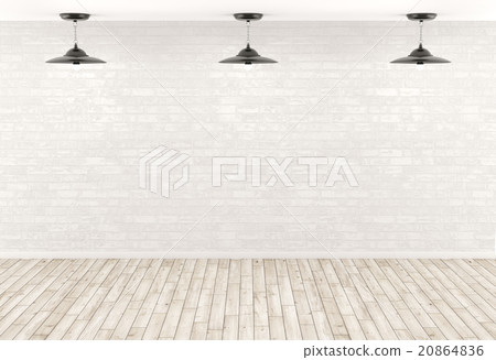 Interior background lamps over the brick wall 3d 20864836